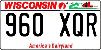 WI license plate 960XQR