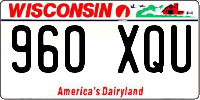 WI license plate 960XQU
