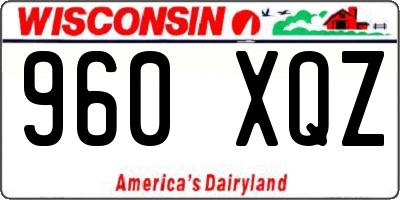 WI license plate 960XQZ