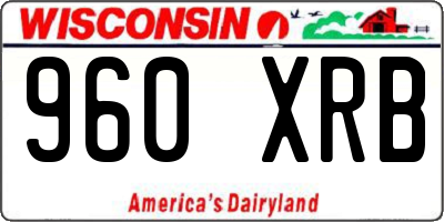 WI license plate 960XRB
