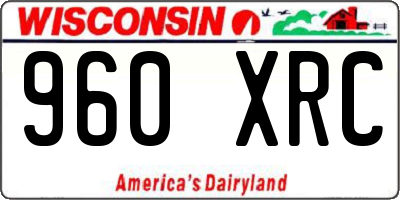WI license plate 960XRC