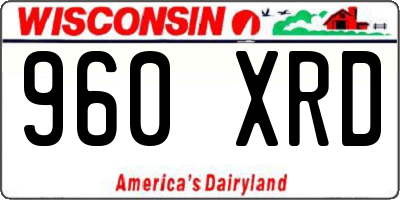 WI license plate 960XRD