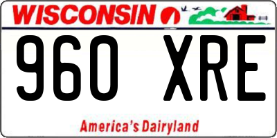 WI license plate 960XRE