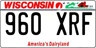 WI license plate 960XRF