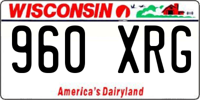 WI license plate 960XRG