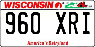 WI license plate 960XRI