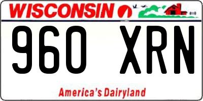 WI license plate 960XRN