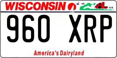 WI license plate 960XRP