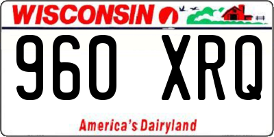 WI license plate 960XRQ