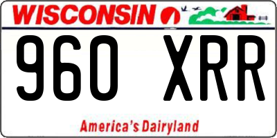WI license plate 960XRR