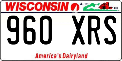WI license plate 960XRS