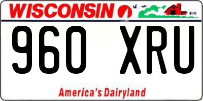 WI license plate 960XRU