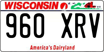 WI license plate 960XRV