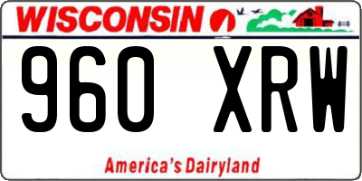 WI license plate 960XRW