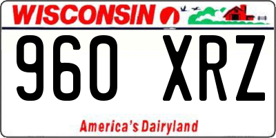 WI license plate 960XRZ
