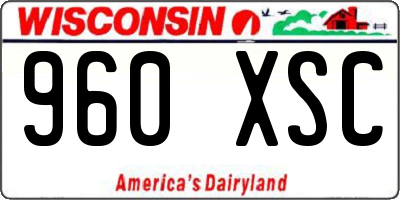 WI license plate 960XSC