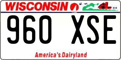 WI license plate 960XSE