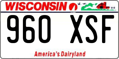 WI license plate 960XSF