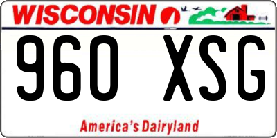 WI license plate 960XSG