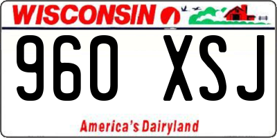 WI license plate 960XSJ