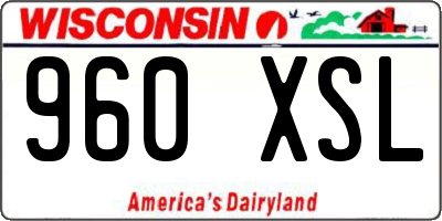 WI license plate 960XSL