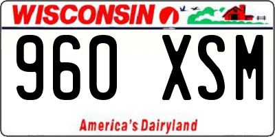 WI license plate 960XSM