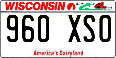 WI license plate 960XSO