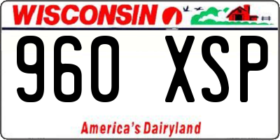 WI license plate 960XSP