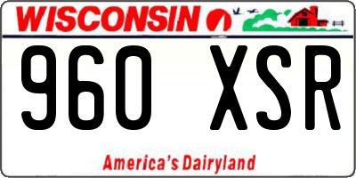 WI license plate 960XSR