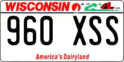 WI license plate 960XSS