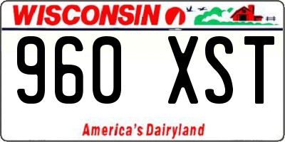 WI license plate 960XST
