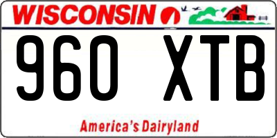 WI license plate 960XTB
