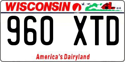 WI license plate 960XTD
