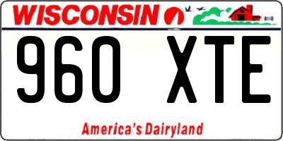 WI license plate 960XTE