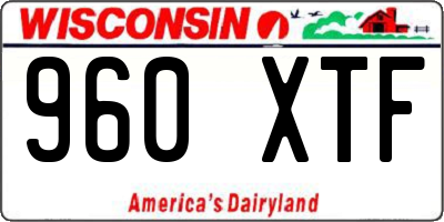 WI license plate 960XTF