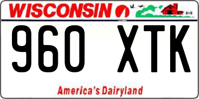 WI license plate 960XTK