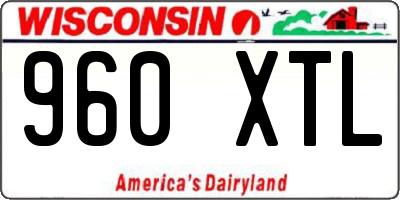 WI license plate 960XTL
