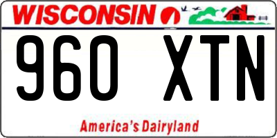 WI license plate 960XTN