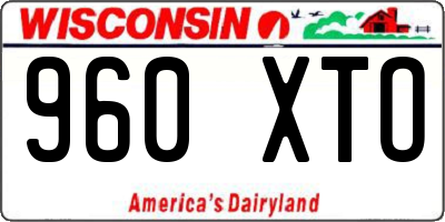 WI license plate 960XTO