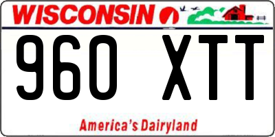 WI license plate 960XTT