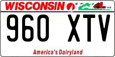 WI license plate 960XTV