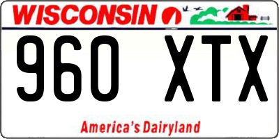 WI license plate 960XTX