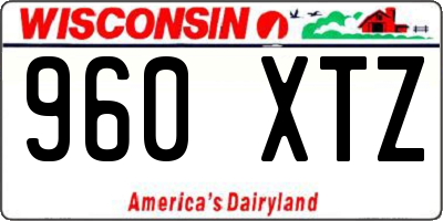 WI license plate 960XTZ
