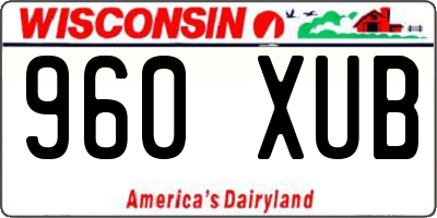 WI license plate 960XUB