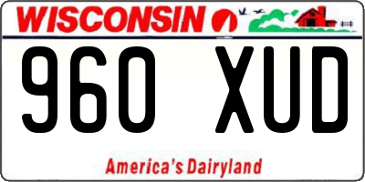WI license plate 960XUD