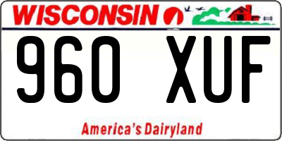 WI license plate 960XUF