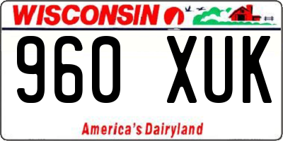 WI license plate 960XUK