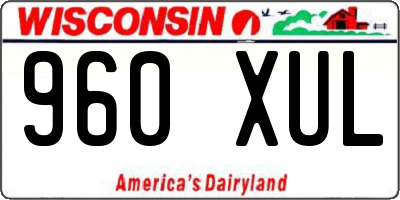 WI license plate 960XUL