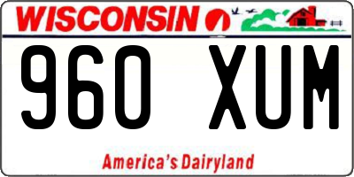 WI license plate 960XUM