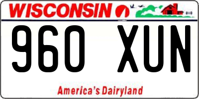 WI license plate 960XUN